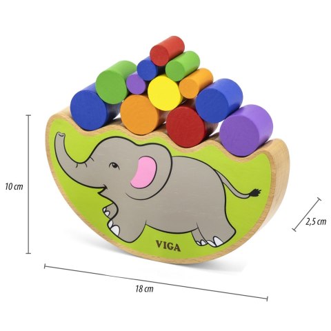 Viga Toys VIGA Drewniana układanka Balansujący Słoń Montessori