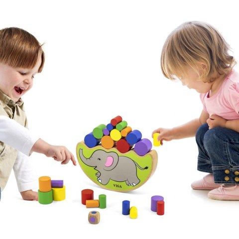 Viga Toys VIGA Drewniana układanka Balansujący Słoń Montessori