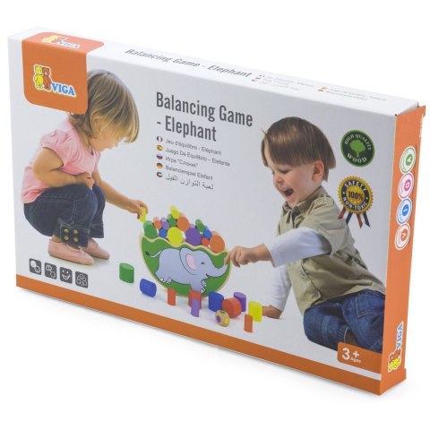 Viga Toys VIGA Drewniana układanka Balansujący Słoń Montessori