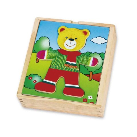 Viga Toys VIGA Drewniane Puzzle Układanka Edukacyjna Ubierz Misia Chłopca