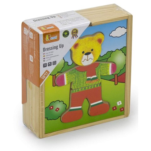 Viga Toys VIGA Drewniane Puzzle Układanka Edukacyjna Ubierz Misia Chłopca