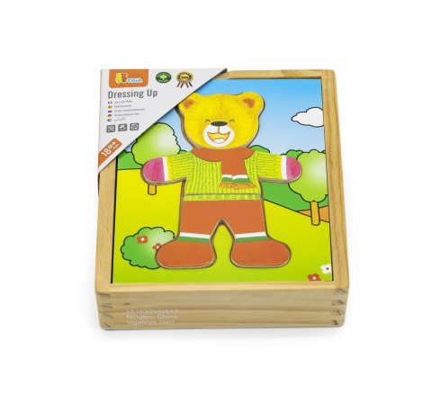 Viga Toys VIGA Drewniane Puzzle Układanka Edukacyjna Ubierz Misia Chłopca