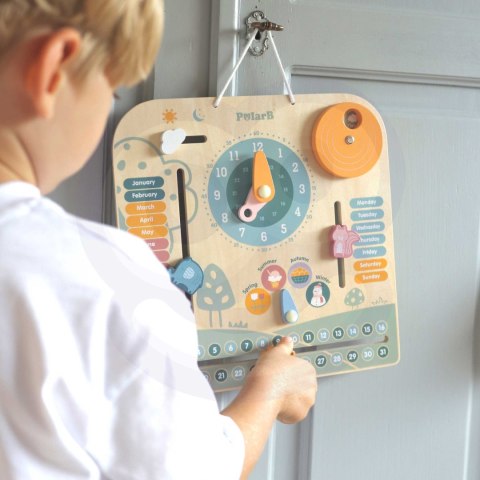 Viga Toys VIGA PolarB Drewniany Kalendarz i Zegar Montessori