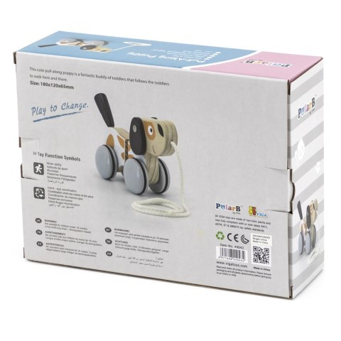 Viga Toys VIGA PolarB Drewniany Piesek do Ciągnięcia