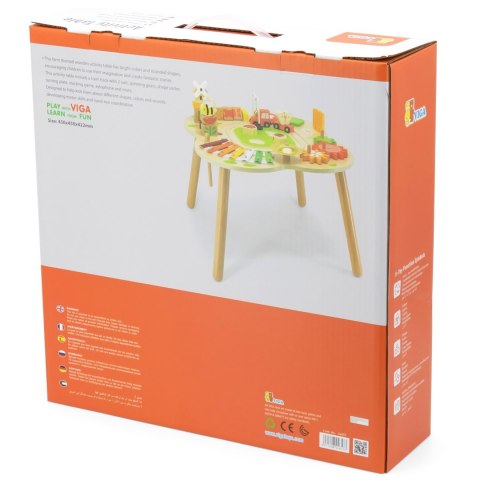Viga Toys VIGA PolarB Stół Stolik Edukacyjny Aktywności Piramidka Cymbałki Sensoryka Montessori