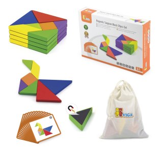 Viga Toys VIGA Tangram Drewniana Gra Logiczna Układanka Certyfikat FSC