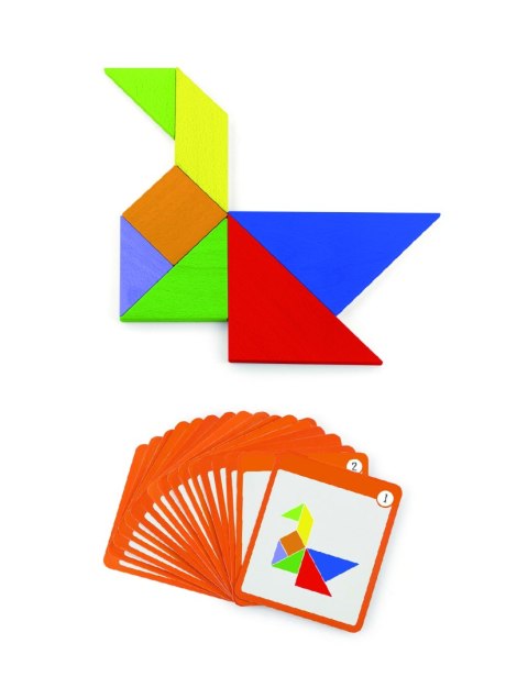 Viga Toys VIGA Tangram Drewniana Gra Logiczna Układanka Certyfikat FSC