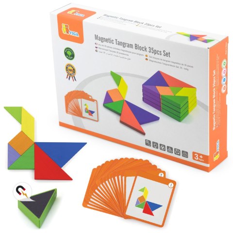 Viga Toys VIGA Tangram Drewniana Gra Logiczna Układanka Certyfikat FSC