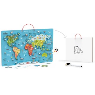 Viga Toys Viga 2w1 Tablica Edukacyjna z Magnetyczną Mapą Świata Montessori