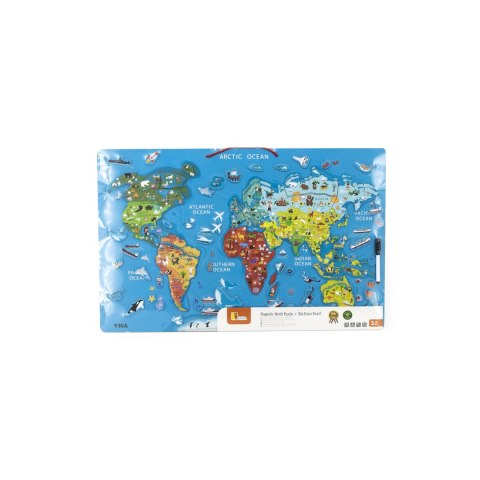 Viga Toys Viga 2w1 Tablica Edukacyjna z Magnetyczną Mapą Świata Montessori