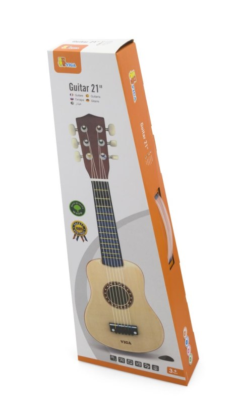 Viga Toys Viga Drewniana gitara dla dzieci Naturalna 21 cali 6 strun