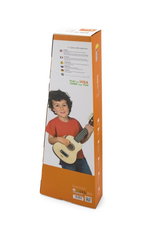 Viga Toys Viga Drewniana gitara dla dzieci Naturalna 21 cali 6 strun