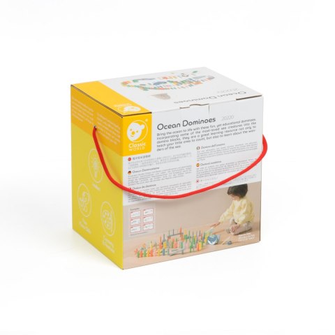 Classic World CLASSIC WORLD Drewniane Domino Tor Logiczny Przeszkód Układanka Montessori 100 el.