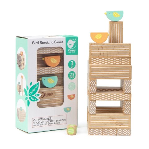 Classic World CLASSIC WORLD Gra Edukacyjna Układanie Klocków Ptaków 23 el.