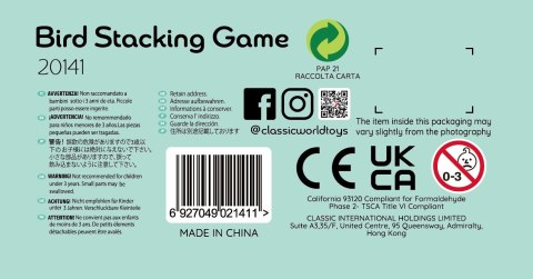 Classic World CLASSIC WORLD Gra Edukacyjna Układanie Klocków Ptaków 23 el.