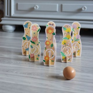 Classic World CLASSIC WORLD Wooden Bowling Game for Children 6 pcs + Ball