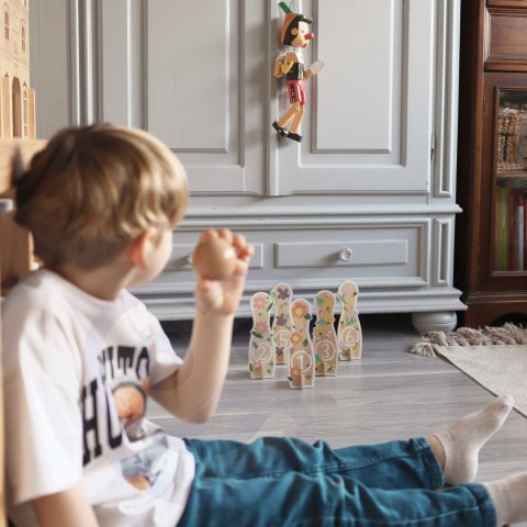 Classic World CLASSIC WORLD Wooden Bowling Game for Children 6 pcs + Ball