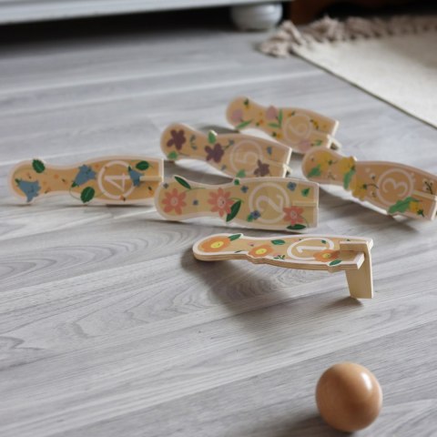 Classic World CLASSIC WORLD Wooden Bowling Game for Children 6 pcs + Ball