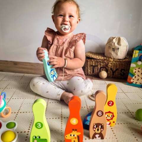 TOOKY TOY Drewniane Kręgle dla Dzieci 6 szt. + Piłka TOOKY TOY Drewniane Kręgle dla Dzieci 6 szt. + Piłka