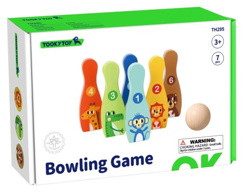 TOOKY TOY Drewniane Kręgle dla Dzieci 6 szt. + Piłka TOOKY TOY Drewniane Kręgle dla Dzieci 6 szt. + Piłka
