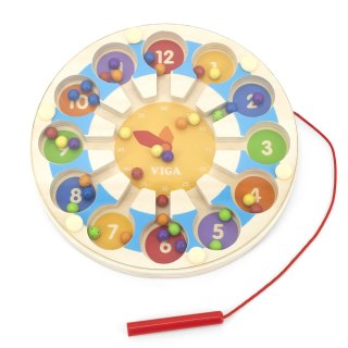 Viga Toys VIGA Drewniana Gra magnetyczna Zegar Labirynt Magnetyczny