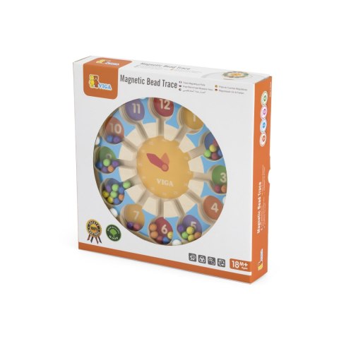 Viga Toys VIGA Drewniana Gra magnetyczna Zegar Labirynt Magnetyczny
