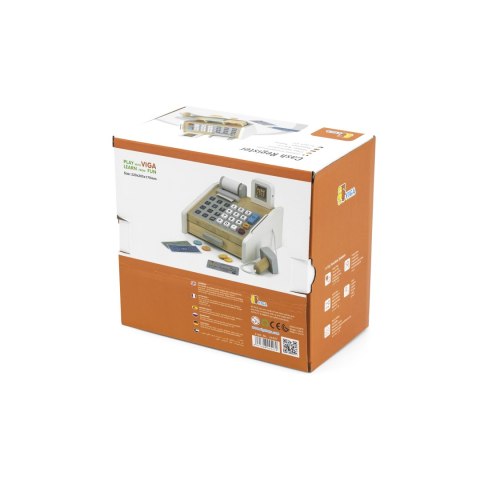 Viga Toys VIGA Drewniana Kasa sklepowa szaro biała