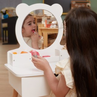 Viga Toys VIGA Duża Toaletka Drewniana Biała z Lustrem i Krzesełkiem