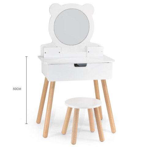 Viga Toys VIGA Duża Toaletka Drewniana Biała z Lustrem i Krzesełkiem