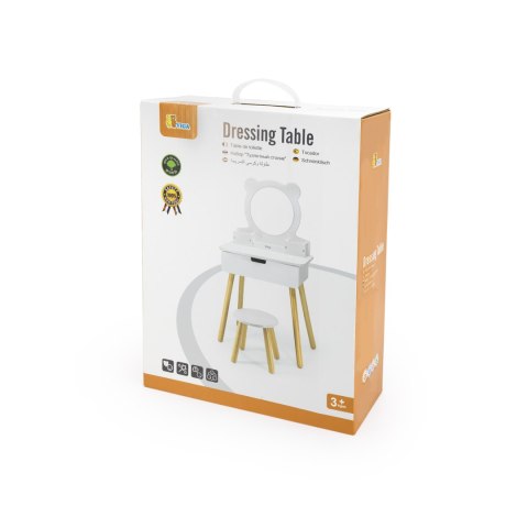 Viga Toys VIGA Duża Toaletka Drewniana Biała z Lustrem i Krzesełkiem