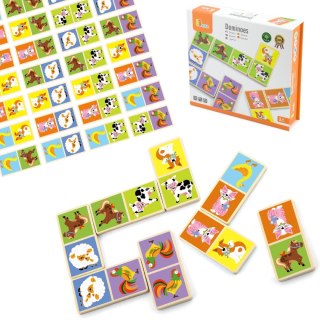 Viga Toys VIGA Edukacyjne Klocki Domino Drewniane gra Farma 28 elementów Montessori