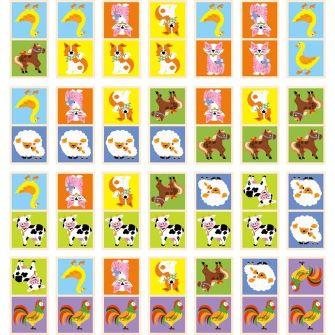 Viga Toys VIGA Edukacyjne Klocki Domino Drewniane gra Farma 28 elementów Montessori