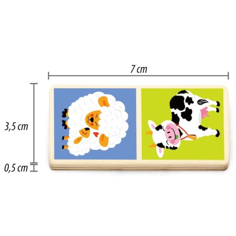 Viga Toys VIGA Edukacyjne Klocki Domino Drewniane gra Farma 28 elementów Montessori