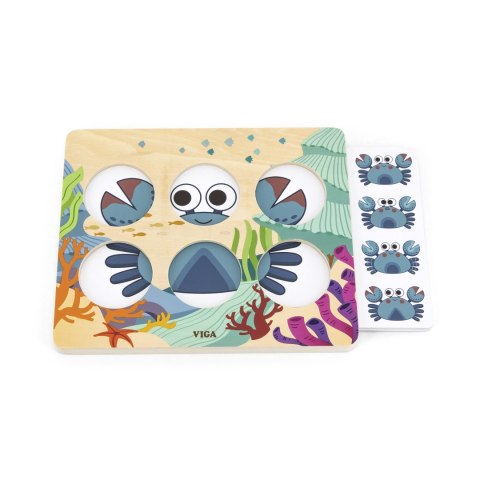 Viga Toys VIGA Gra Porównaj Znajdź Różnice Zwierzęta Morskie