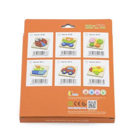 Viga Toys VIGA Pierwsze drewniane Puzzle maluszka Biedronka
