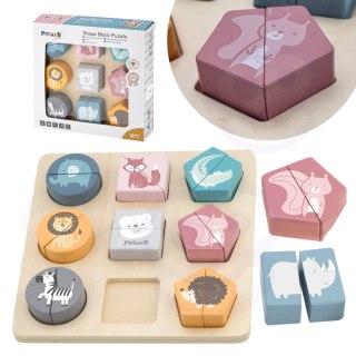 Viga Toys VIGA PolarB Drewniana Układanka Klocki - Zwierzątka