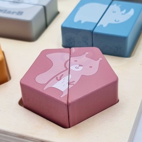 Viga Toys VIGA PolarB Drewniana Układanka Klocki - Zwierzątka