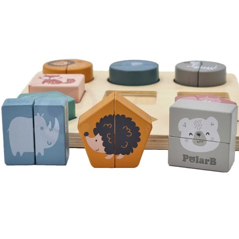 Viga Toys VIGA PolarB Drewniana Układanka Klocki - Zwierzątka