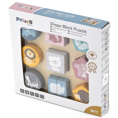 Viga Toys VIGA PolarB Drewniana Układanka Klocki - Zwierzątka