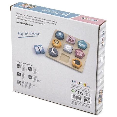 Viga Toys VIGA PolarB Drewniana Układanka Klocki - Zwierzątka