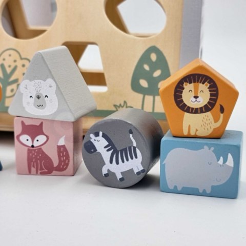 Viga Toys VIGA PolarB Drewniany sorter z klockami piramida Układanka