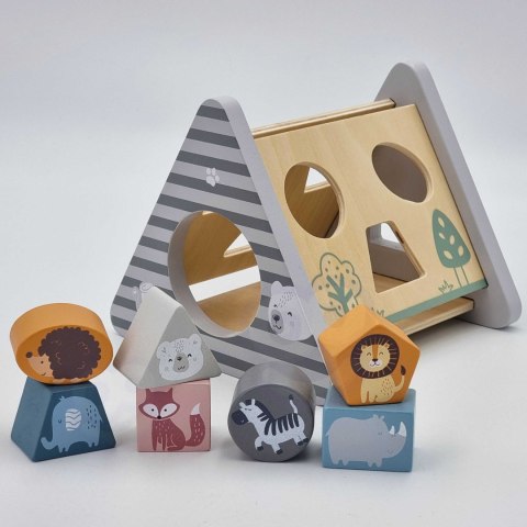 Viga Toys VIGA PolarB Drewniany sorter z klockami piramida Układanka