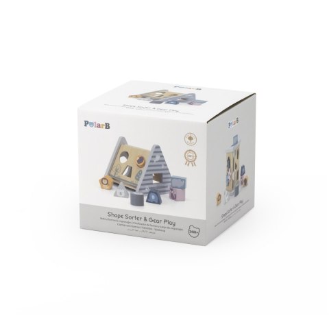 Viga Toys VIGA PolarB Drewniany sorter z klockami piramida Układanka
