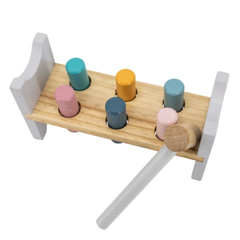 Viga Toys VIGA PolarB Zestaw Drewniana Piramidka + Przebijanka z Młoteczkiem Miś Polarny Montessori