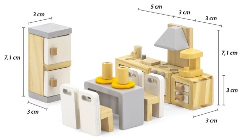 Viga Toys VIGA PolarB Zestaw Mebelków do Domku dla Lalek Kuchnia Jadalnia