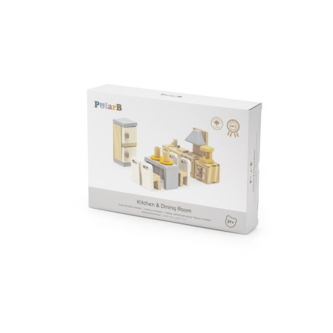 Viga Toys VIGA PolarB Zestaw Mebelków do Domku dla Lalek Kuchnia Jadalnia