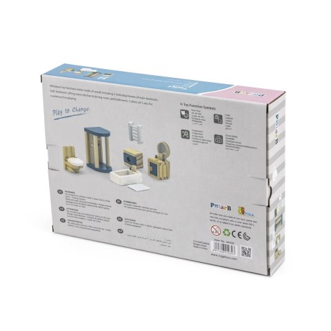 Viga Toys VIGA PolarB Zestaw Mebelków do Domku dla Lalek Łazienka