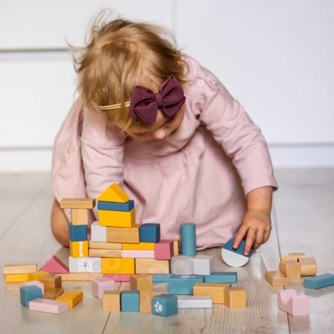 Viga Toys VIGA PolarB Zestaw drewnianych klocków w wiaderku - 60 elementów