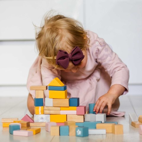 Viga Toys VIGA PolarB Zestaw drewnianych klocków w wiaderku - 60 elementów