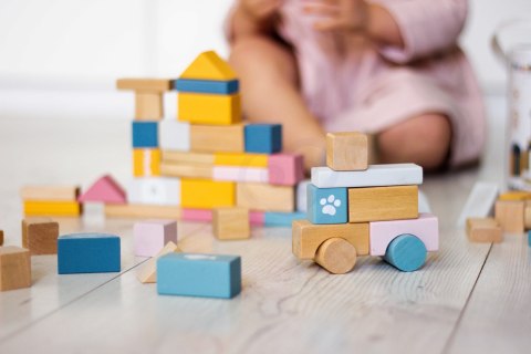 Viga Toys VIGA PolarB Zestaw drewnianych klocków w wiaderku - 60 elementów